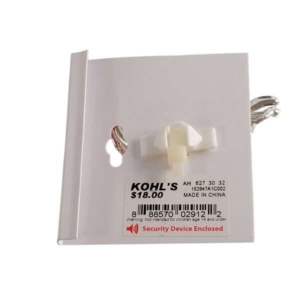 Candie's Silver Crystal Peacock Ear Cuff Pierced Earring 2.2" With Free Gift Bag - Picture 8 of 9